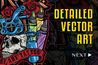 draw a detail vector art, vectorize logo, image or sketch