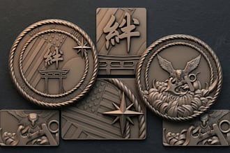 design a custom 3d medal, coin or badge