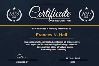 do professional, modern certificate designs in 14 hours