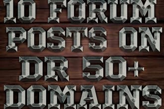 create 10 forum posts backlinks on dr50 domains