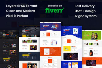 design photoshop or PSD web templates, figma website design