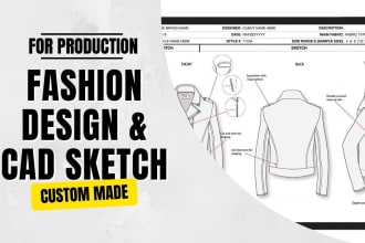 design professional cad fashion flats and sketches