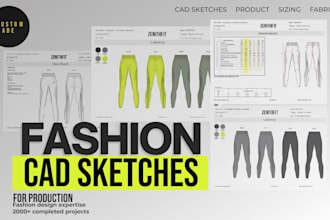 design professional cad fashion flats and sketches