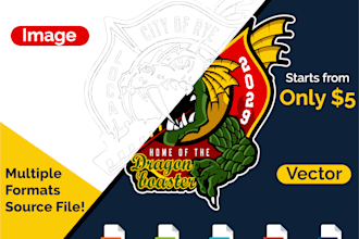 vector trace or redraw logo and image