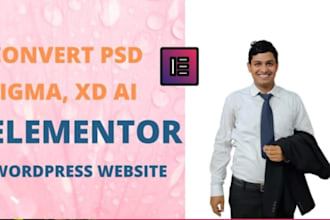 convert design to wordpress elementor website