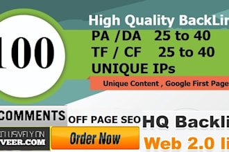do manually 100 dofollow backlinks blog comments high da