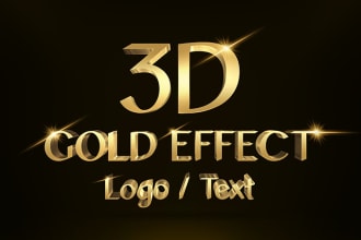 replicate or design logo into 3d metallic gold effect