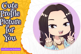 draw profile picture for you in cute anime chibi style