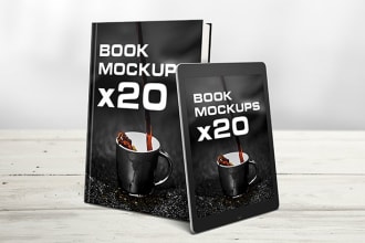 design 2d cover to 3d ebook cover in 20x 3d mockups