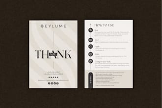 design premium package insert, product thank you card design