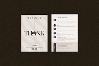 create premium package insert, product thank you card design