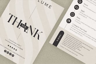 create premium package insert, product thank you card design