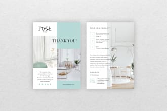 create professional package insert card, postcard design