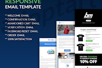 create responsive welcome email, order confirmation email