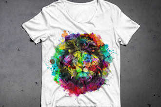 do watercolor style portrait illustration for t shirt