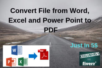 convert ms word, excel, powerpoint files into pdf format