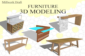 create 3d model for furniture by sketchup