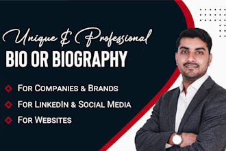write a captivating biography or bio