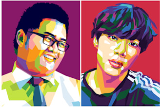 draw professional  wpap pop art portrait for you