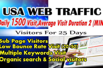 send USA web traffic us long visit 2 min