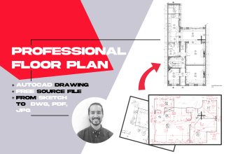 draw a professional autocad floor plan of your real estate