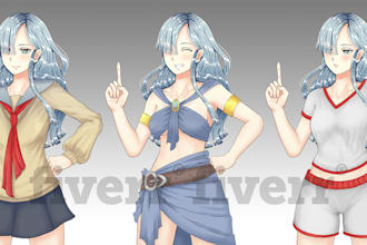 draw a visual novel anime character
