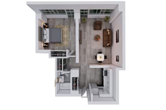 render 3d interior and exterior or 3d floor plan