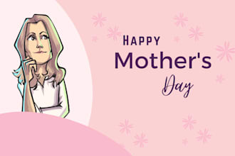 create a custom mothers day comic cartoon disney style card