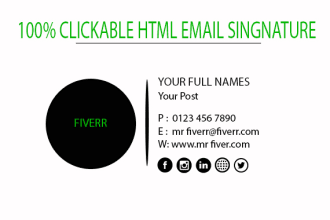 make clickable HTML email signature for outlook