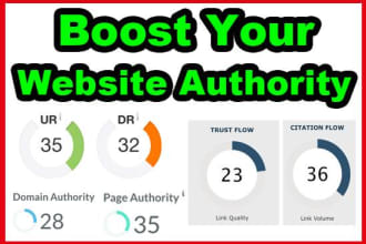 increase your website  authority upto 30 and dr 35