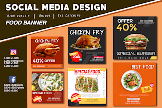 design 30 banners for instagram, facebook, and linkedin
