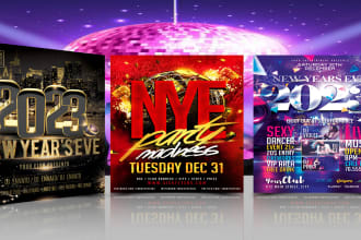 do a new year and any party flyer and poster