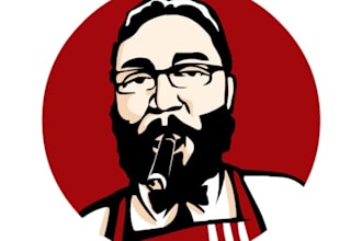 draw you in kfc style caricature pop arts