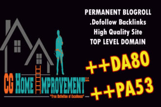 give you backlink da50x6 home improvement permanent blogroll