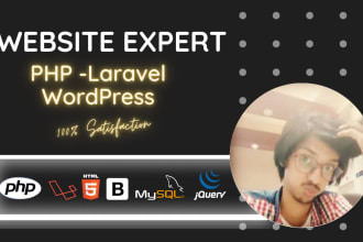be full stack web developer, laravel PHP website development