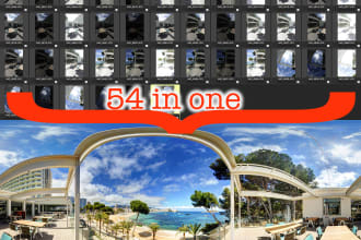 stitch and edit 2pcs 360 panorama