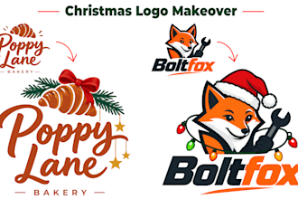 create a christmas or new year logo makeover