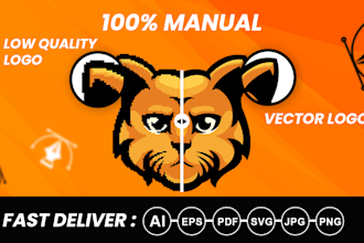 manually vectorize logo, vector trace and convert image to vector