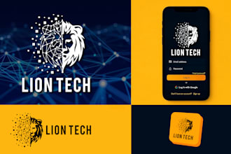 design a modern technology, IT, network, data, and software logo