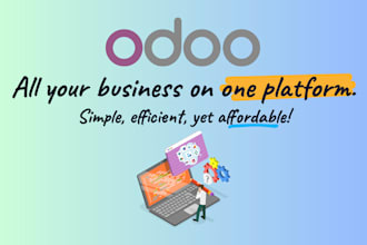 do odoo installation, custom odoo modules, reporting and API integrations