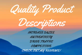 create quality SEO product descriptions