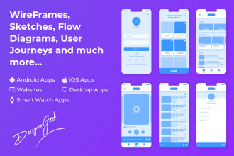 design wireframes for mobile app or web page