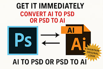convert photoshop file to illustrator file or illustrator to psd file