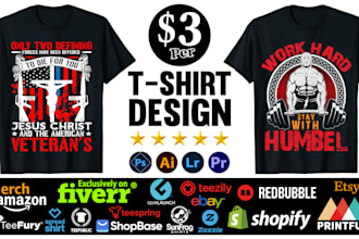 do custom graphics typography bulk t shirt designs