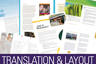 translate english to spanish with document layout