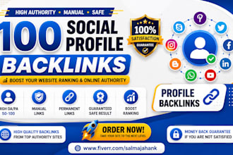 create 100 high authority profile creation backlinks