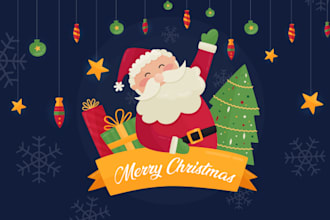 create a christmas card or happy new year banner design