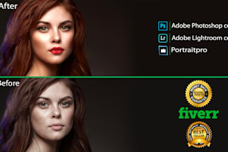do photoshop portraits retouching, editing and fashion