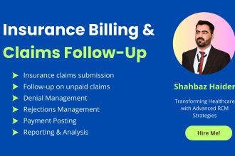 submit and follow up on claims with health insurance