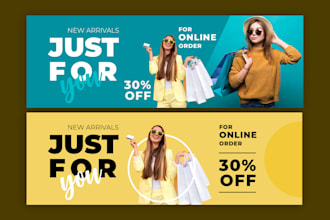 design shopify store banner, slider or hero image